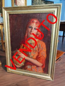 Orientalistisches Gemälde einer weiblichen Figur